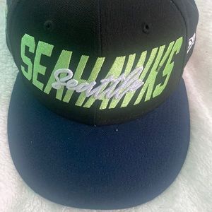 🆕🏈New Era NFL Seattle Seahawks 59FIFTY Size 7 3/4 Blk/Navy/green embroidered
